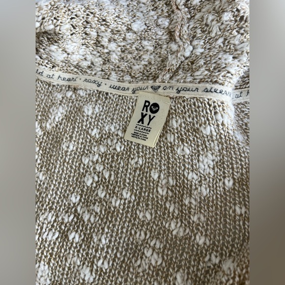 Roxy knitted bohemian beach long popcorn style cardigan sweater size XL - Picture 4 of 10